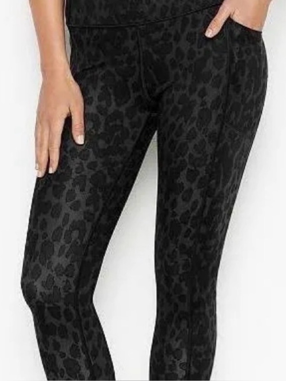 Victoria’s Secret Dark Grey Leopard Print Leggings “Incredible Essential”
